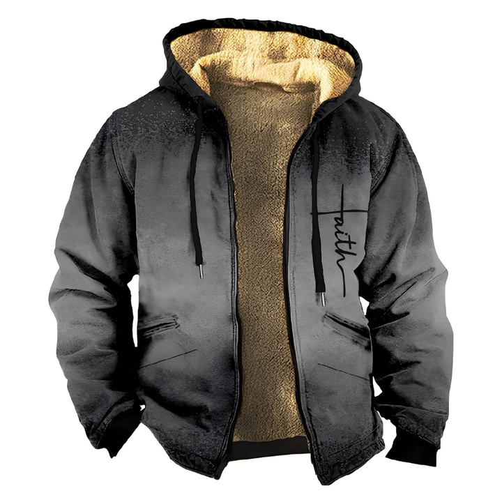 Frank | Mens Sherpa Lined Aztec Print Zip Hoodie
