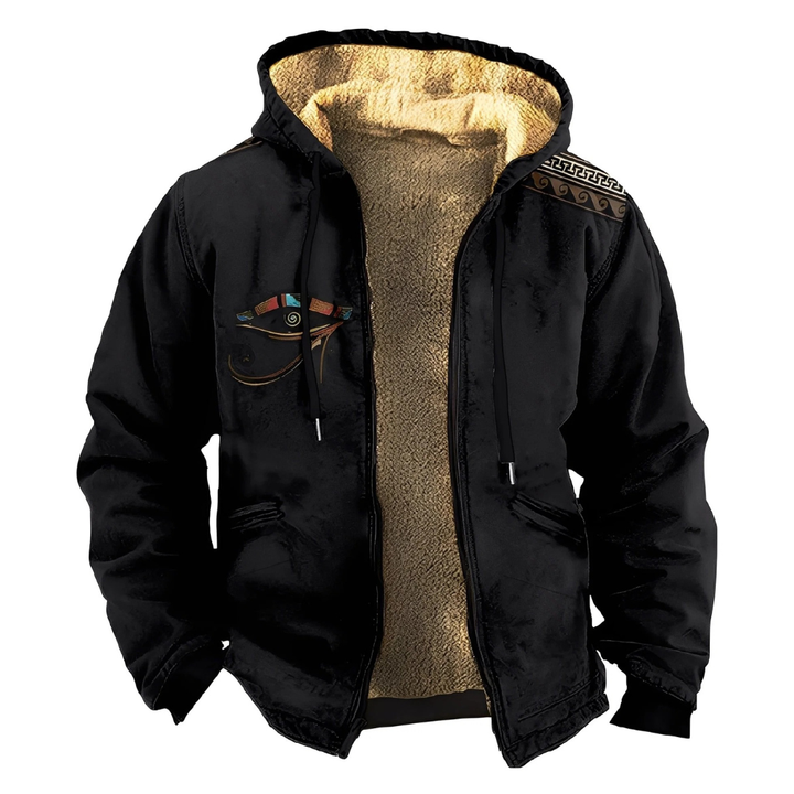 Frank | Mens Sherpa Lined Aztec Print Zip Hoodie
