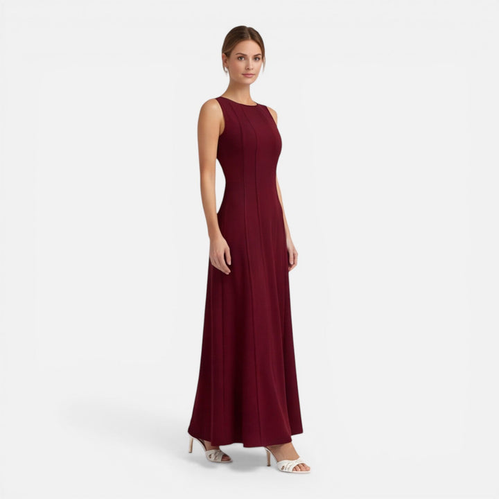 Isolde | Pleated Sleeveless Wedding Guest Maxi Dress