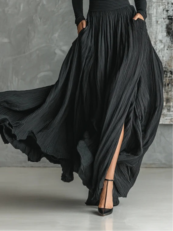 Cybele™ Black Turtleneck &amp; Pleated Skirt Set
