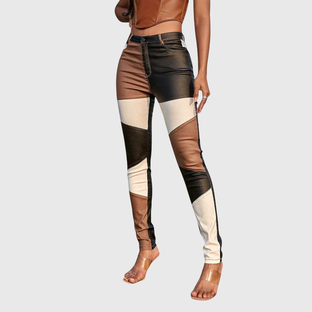 Clara | Tube Pants with Color Block Pattern
