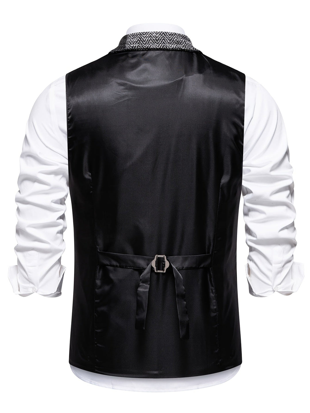 Trevor | Patchwork Vest with Herringbone Pattern